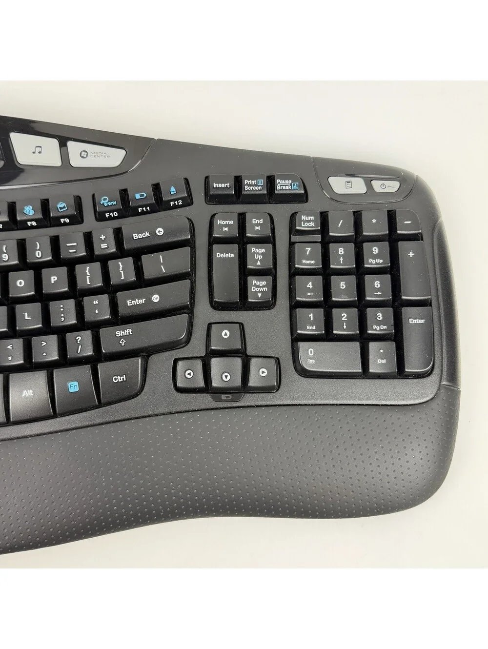 Logitech K350 Black Wave Wireless Keyboard With Dongle Ergonomic - Works